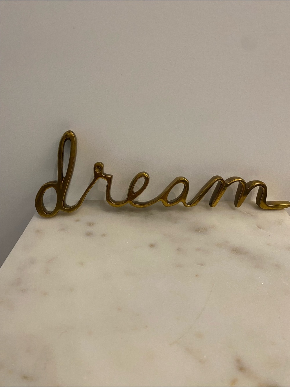 Brass Gold "Dream" Script Decor - Elegant Home Accent